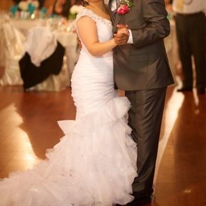 Size 12-14 white mermaid mori lee wedding dress